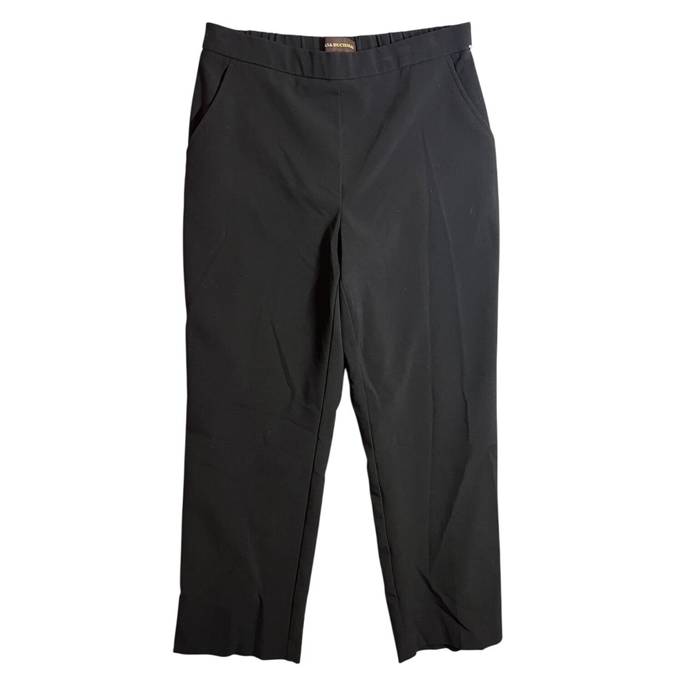 Dana Buchman Women's Black Pull-On Ankle Pants Size 8S Petite Elastic Waist‎